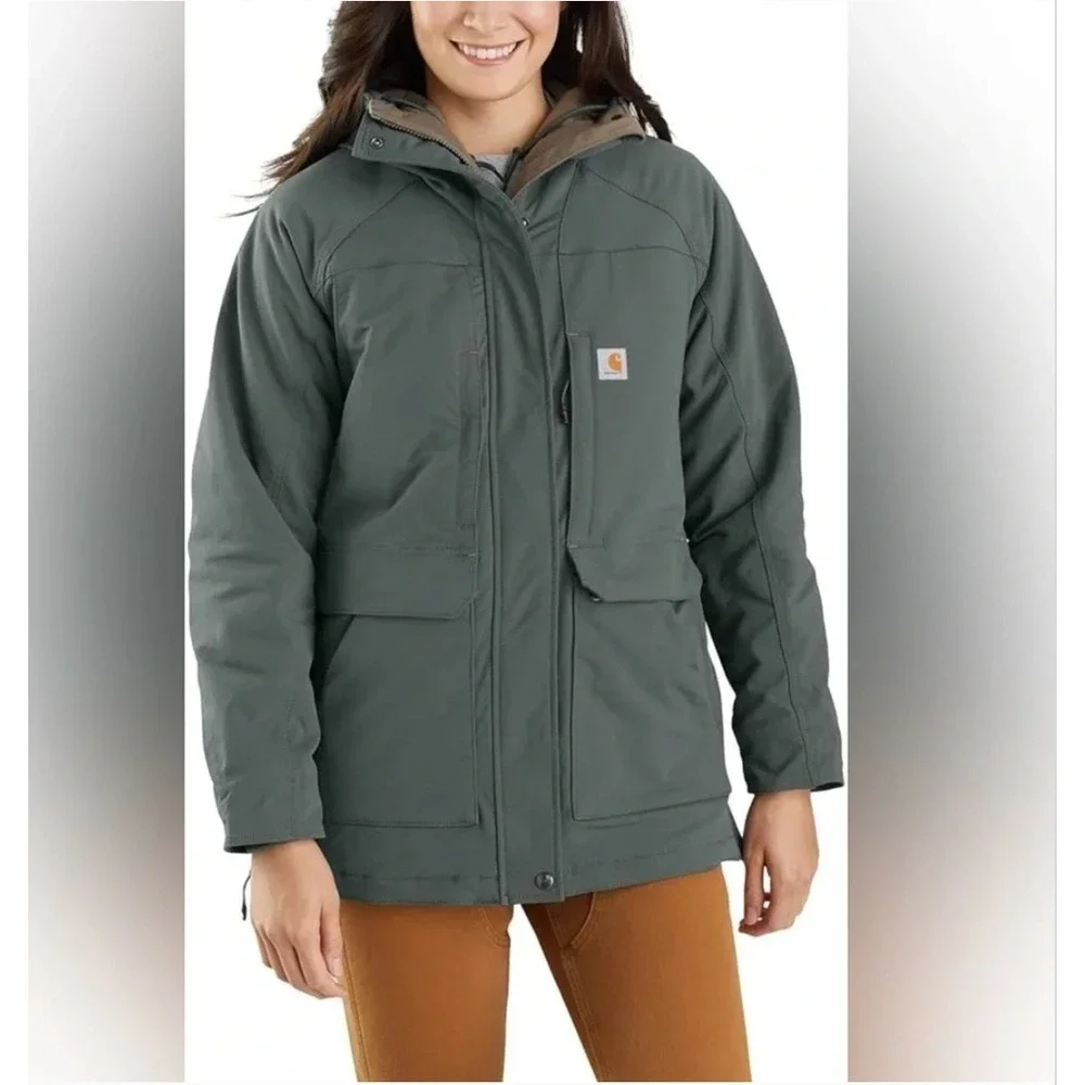 Carhartt Super Dux Relaxed Fit Insulated Hooded Jacket Elm Green OC5002-W Size M